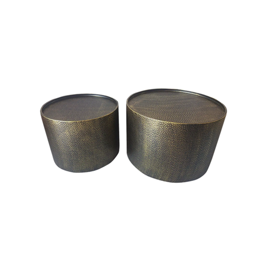 Drum Set 2 Coffee Tables - Antique Gold